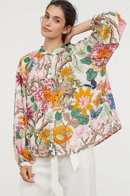 Blusa GP & J Baker x H&M Estampado Floral Manga Globo Boho Top 2 Caprichosa Boho Foto 1 de 4