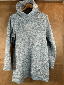 Top suéter cuello capucha Land's End, azul jaspeado, cómodo, cálido talla XL - Imagen 1 de 7