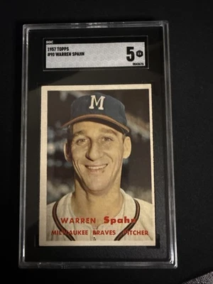 1957 Topps - Warren Spahn #90 SGC 5 Foto 1 de 2