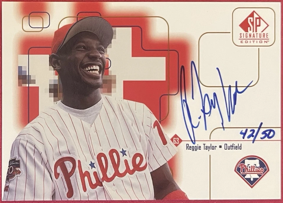 Reggie Taylor 1999 SP Signature Gold Autograph /50 #D 42/50 Phillies - Image 1 of 2