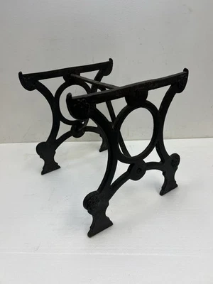 Vintage CAST IRON BASE Table Victorian metal machine stand eastlake coffee side - Image 1 of 4