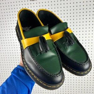 Dr. Martens Adrian YS Tassel Loafer Herren 9 Grün Gelb Schwarz Slipper Preppy - Bild 1 von 8