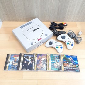 Sega Saturn console white bundle with 5 Games & 2 controllers Japan VF2  F.Viper
