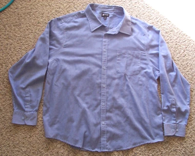 Haggar Men's Shirt Size 3XL Blue and White Button Up Cotton Polyester - Image 1 of 3