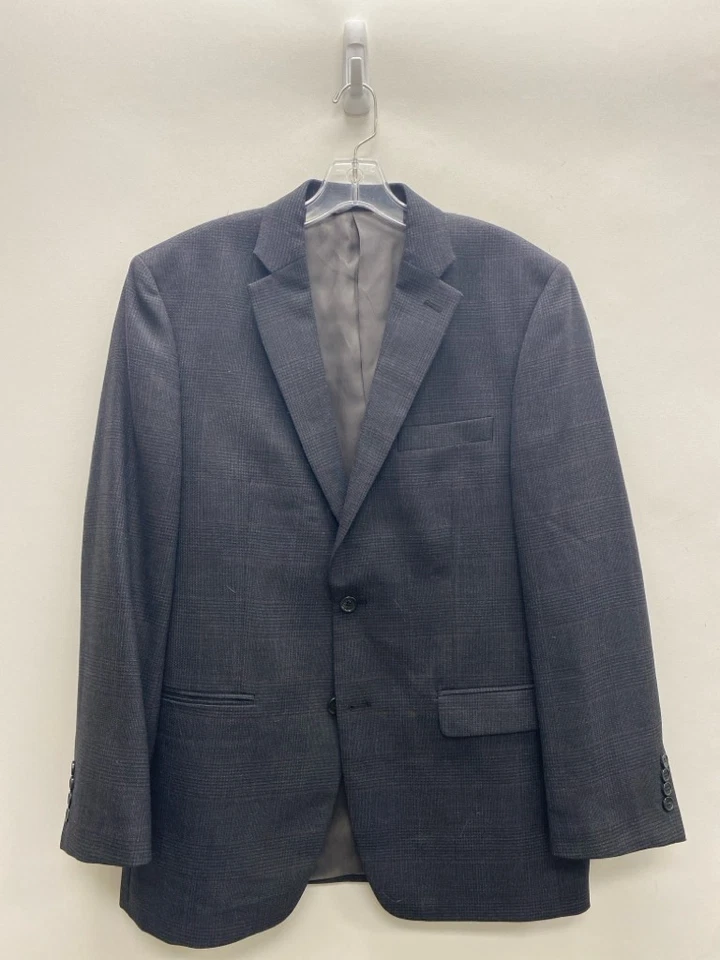 Casaco esportivo masculino Bobby Jones tamanho 40R preto/cinza lã borgonha Houndstooth - Imagem 1 de 1