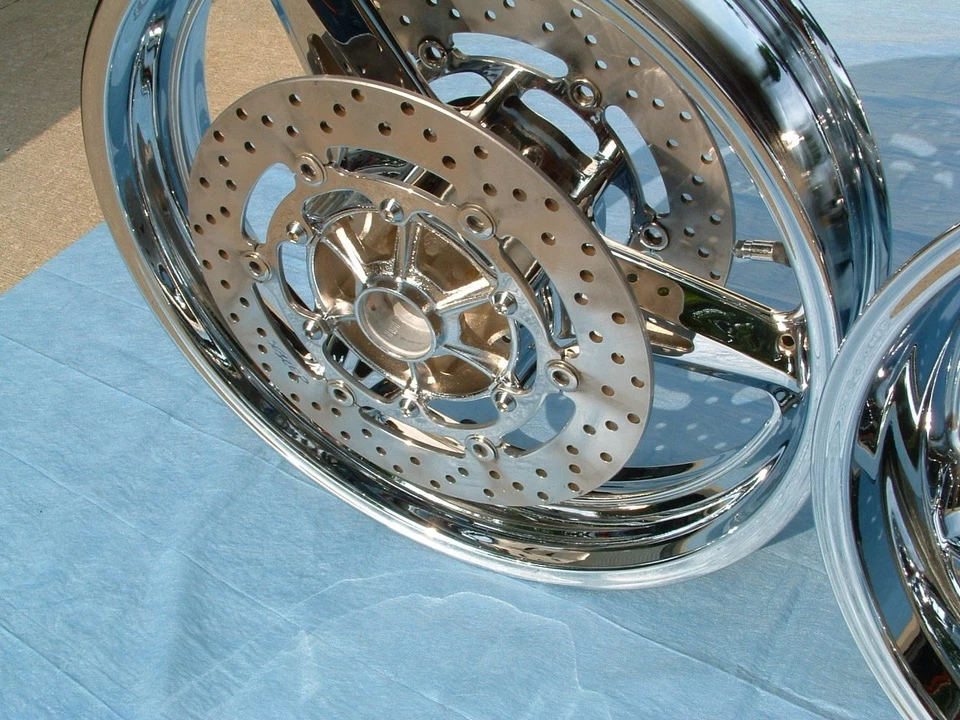 Yamaha Warrior Chrome Rim Service Polished Rotors Performance EDGE Wheel XV 1700 - Image 1 of 4