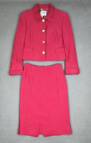 Tuta Moschino vintage 2 pezzi taglia 10 rosa giacca gonna Made in Italy