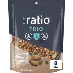 Ratio Trio Cereali di Granola di Mandorle Tostate, 1g Zucchero, Keto Friendly, 8 oz Resea... - Foto 1 di 8