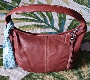 Vintage Coach Ergo Hobo Leder Y2k Half Moon Schultertasche braun F0869 F12347 mit Krawatte - Bild 1 von 8