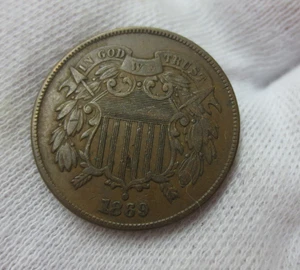 1869 Two Cent Piece (Set Break) - Picture 1 of 4