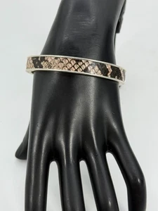 Lucky Brand Woman’s Snakeskin Cuff Bracelet Hinged Bangle - Picture 1 of 10