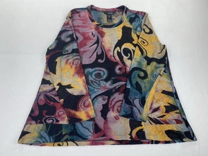 Ali Miles Damen XL Petite Tunika Top Bluse Burnout Boho Artsy Shirt Art To Wear - Bild 1 von 13