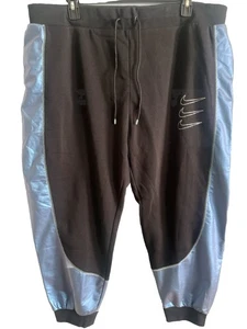 Nike Womens Sportswear Blue Black Sweatpants DM9215 010 3X Mid Rise Oversized - Picture 1 of 4