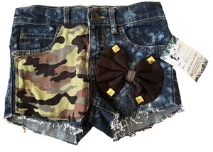 Children Place Skinny Denim Shorts Custom By Little Mermaids Hawaii Girls Size 6 - Picture 1 of 9