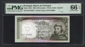 Portugal 20 Escudos 26-5-1964 P167b Uncirculated Grade 66 - Picture 1 of 2