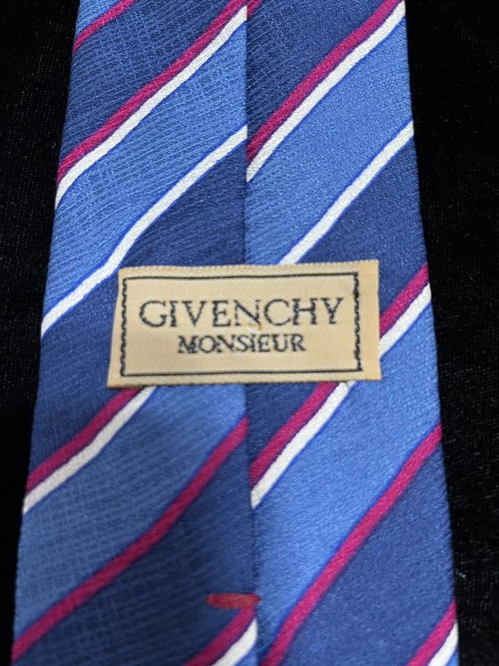 Corbata Givenchy Paris Rayas Negra Gris Roja Para Hombre Mezcla Seda Negocios Foto 1 de 2