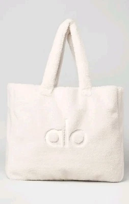 Alo Yoga Large Foxy Sherpa Tote Ivory Travel Shopping Bag - Image 1 of 4
