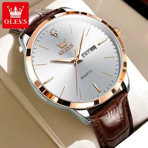 Men's Fashion Leather Strap Watch - Quartz Luminous Calendar Business Trend 43mm - Picture 1 of 28