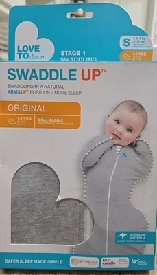 Love To Dream SWADDLE UP™ Original Envoltura Gris 8-13 libras Etapa 1 Talla Pequeña Foto 1 de 4