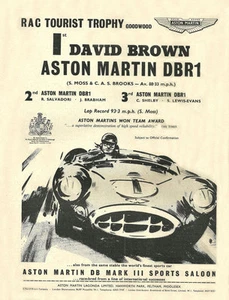 Vintage & Rare 1959 Aston Martin DBR1 Ad Better Than Original Quality Print - Picture 1 of 1