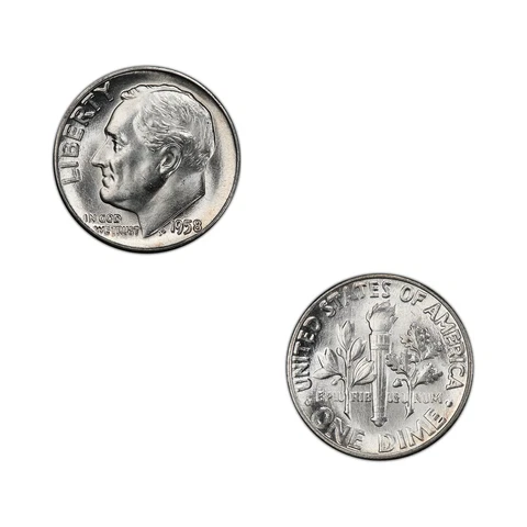 1958-P Roosevelt Silver Dime Mint State Condition Cover