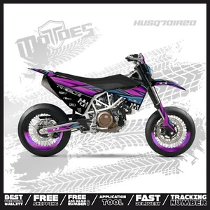 CUSTOM DECAL GRAPHIC KIT, FOR : HUSQVARNA 701 2016-2024 FLUO-SILVER CHROME [RUN] - Foto 1 di 10