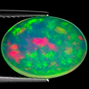 3.08 Ct Natural Ethiopian Cabochon Opal Gemstone Multi Color Oval Cut - Picture 1 of 2