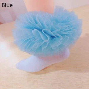 2 Pairs Kids Girls Lace Ruffle Frill Ankle Socks Short Ballet Dance Party Fairy - Picture 1 of 17