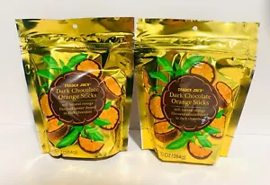 TRADER JOE'S DUNKLE SCHOKOLADE ORANGE STICKS SÜSSIGKEITEN 10 OZ BEUTEL 2ER PACK FRISCH VERSIEGELT - Bild 1 von 6