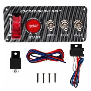 5 Gang Engine Start Push Button Ignition Switch Panel For Car Boat Racing Car - Bild 1 von 18
