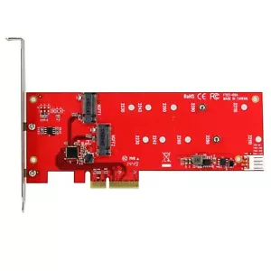 STARTECH 2x M.2 SSD Controller Card - PCIe - PCI Express M.2 SATA III PEX2M2 - Picture 1 of 1