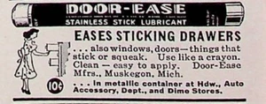 1942 Door-Ease Stainless Stick Lubricant Vintage Print Ad Eases Sticking Drawers - Picture 1 of 1