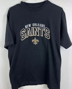New Orleans Saints NFL Reebok Tshirt Black 100% Cotton Adult Sz M Football - Picture 1 of 9