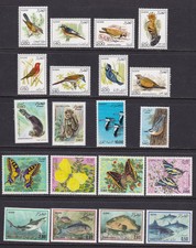 1976/85 ALGERIA/ALGERIE - Tematica animali 20 valori MNH/**