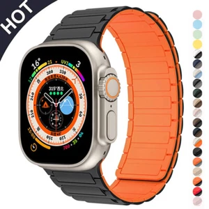 Magnetyczny silikonowy pasek do Apple Watch Band Ultra2 49mm 10 9 8 7 6 SE 5 42/46mm - Zdjęcie 1 z 40