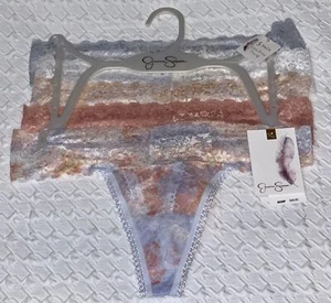 JESSICA SIMPSON 5 Pack Classic All Lace Pink Grey Lt Pink Thong Panty Womens S 5 - Picture 1 of 9