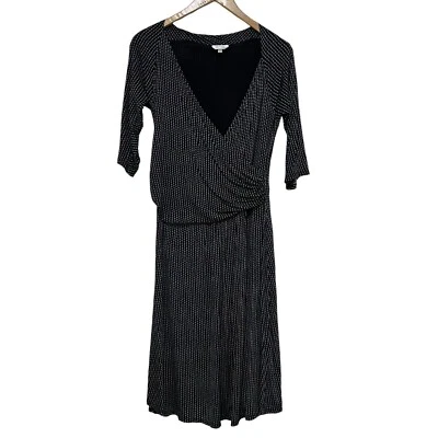 Vestido midi MaxMara imitación envolvente estampado negro media manga talla 46 (grande) Foto 1 de 4