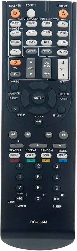 MARKENLOS Mando a distancia de repuesto RC-866M f??r Onkyo Receptor AV HT-R391 TX-NR315 TX-NR626