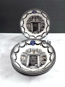 Royal Stafford Halloween 1666 HAUNTED HOUSE Soup / Salad Bowls NEW Set Of 4 - Picture 1 of 12