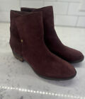 Sorel Farah Short Booties Womens Size 10 Suede Burgundy Heeled -No Tassel Wrap