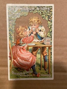 H. O. Wilbur & Sons Chocolate & Cocoa Die Cut Trade Card 3" X 5" *Used/Nice* BT3 - Picture 1 of 6