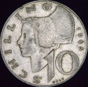 1965 vz+ Österreich Silber 10 (Ten) Schilling - KM# 2882 - Bild 1 von 2
