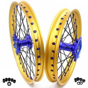 KKE 21/19 Cast Wheels Set Fit Yamaha WR250F 2020-2025 WR450F 2019-2025 Gold Rims - Bild 1 von 11