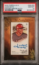 2019 TOPPS ALLEN & GINTER JUAN SOTO MINI FRAMED AUTO #MA-JSO PSA 10 POP 2