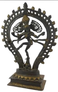 Sehr große & schwere Vintage Indianer bronzierte Figur nach dem Vorbild von Shiva, 57 cm groß - Bild 1 von 16