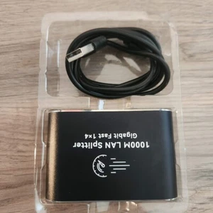 Gigabit Ethernet Splitter 1 to 4 Port RJ45 LAN Network Adapter 1000Mbps for PC - Photo 1/6
