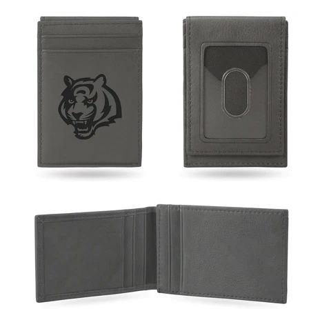 NFL CINCINNATI BENGALS WALLET GRAY FRONT POCKET LASER ENGRAVED Cover