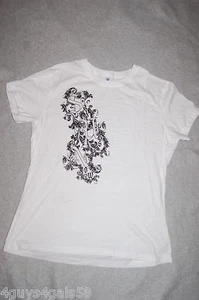 Girls White S/S T-Shirt SAVE US NOW Black Graphic Design XL 14-16 XXL 18 - Picture 1 of 1