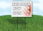 NAIL SALON NOW OPEN Plastic Yard Sign ROAD SIGN with Stand