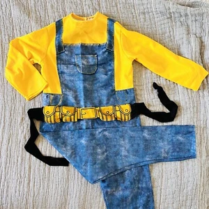 Youth Halloween Costume Minion Jumpsuit And Belt - Picture 1 of 7